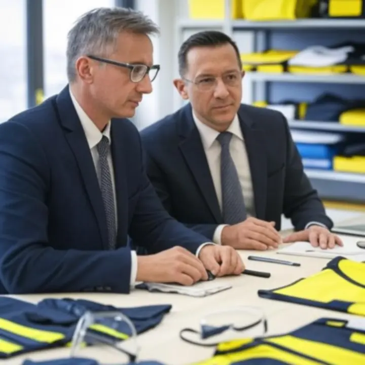 Zakelijke klant in overleg met Safeworkia support over veiligheid