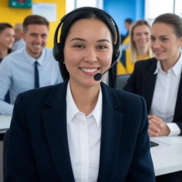 Modern supportteam van Safeworkia in een kantooromgeving