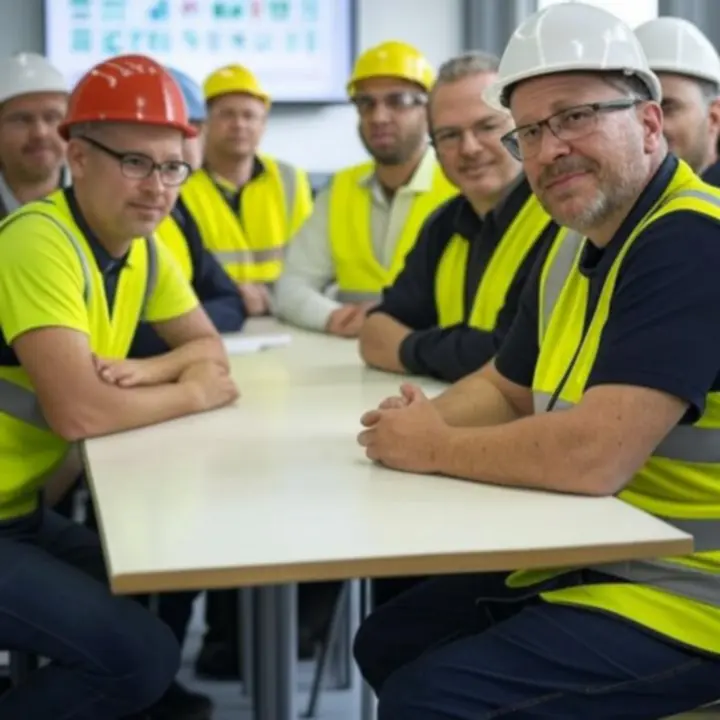 Team in overleg over veiligheid op de werkvloer